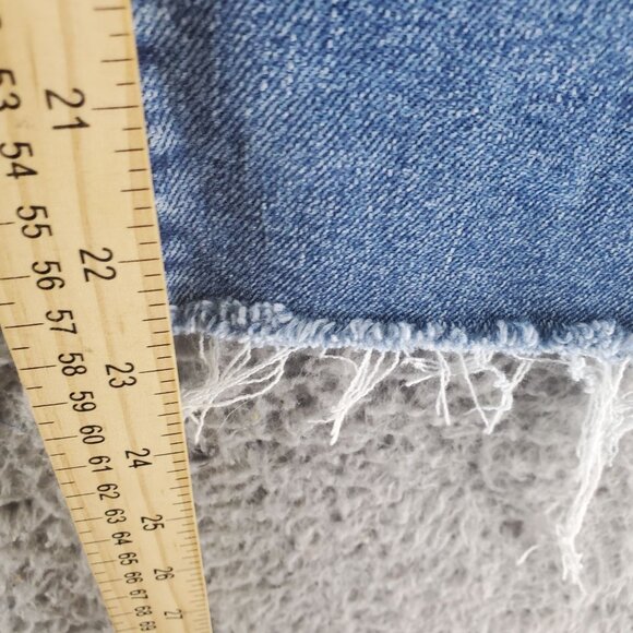 Levis Jeans Womens 28 Blue Wedgie Straight Stretch Button Fly Frayed Hem - Picture 11 of 14
